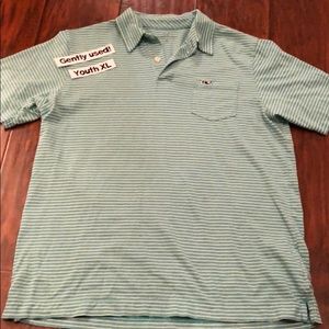 Vineyard Vines green knit polo boys xl (16)